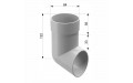 Колено стока пластиковый слив трубы Docke Standard d80 мм пломбир RAL 9003