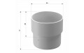 Муфта водосточной трубы пластиковая Docke Standard d80 мм пломбир RAL 9003