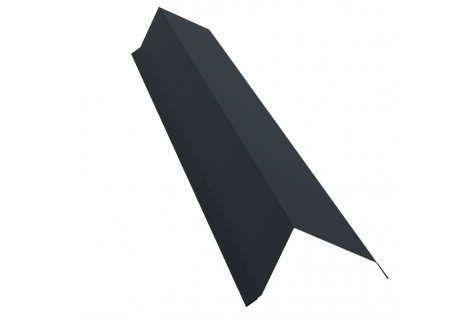 Планка торцевая для металлочерепицы 100х80 мм 2 м Стальной Бархат/Rooftop Matte графитовый серый RAL 7024