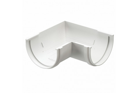 Угол желоба пластиковый Docke Standard d120 мм 90° пломбир RAL 9003