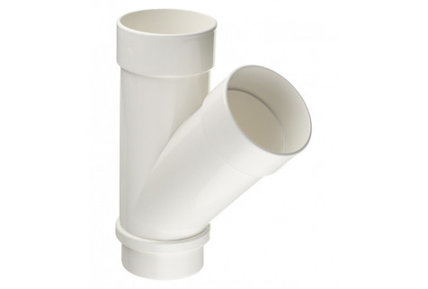 Тройник трубы Docke Lux пластиковый d100 мм 45° пломбир RAL 9003