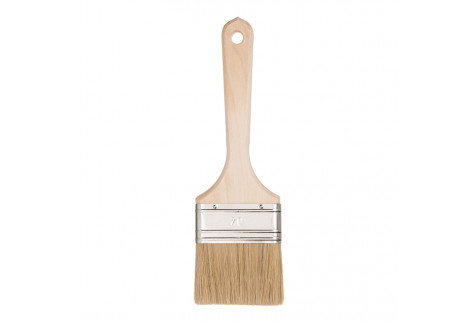 Кисть плоская натуральная щетина Wenzo Wood 70х15 мм для эмалей и лаков на алкидной основе
