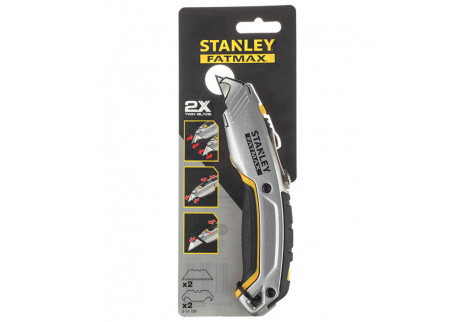 Нож строительный Stanley Xtreme 19 мм с двумя выдвижными лезвиями металлический корпус