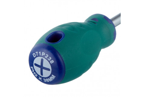 Отвертка крестовая PH2 38 мм Jonnesway Anti-slip grip (D71P238)
