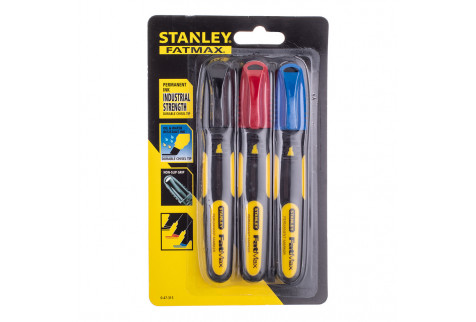 Маркер перманентный Stanley Fatmax 3 цвета в наборе (3 шт.)