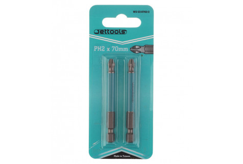 Бита Jettools (W2-22-0702-2) PH2 магнитная 70 мм (2 шт.)