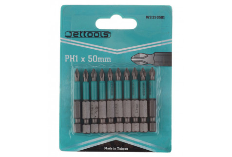 Бита Jettools (W2-21-0501) PH1 магнитная 50 мм (10 шт.)