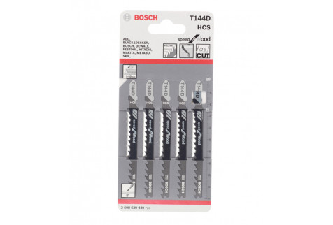 Пилки для лобзика Bosch T144D (2608630040) по дереву L74 мм быстрый рез (5 шт.)
