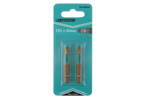 Бита Jettools (W3-21-0502-2T) PZ2 магнитная 50 мм с титановым покрытием (2 шт.)