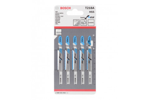 Пилки для лобзика Bosch T218A (2608631032) по металлу L67 мм криволинейный рез (5 шт.)