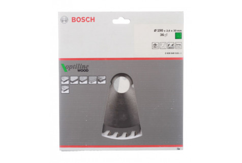 Диск пильный по дереву Bosch Optiline (2608640616) 190х30х2,6 мм 36 зубьев