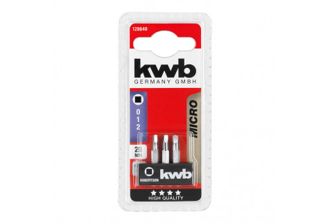 Набор бит KWB (128640) Robertson 0/ 1/ 2 28 мм (3 шт.)