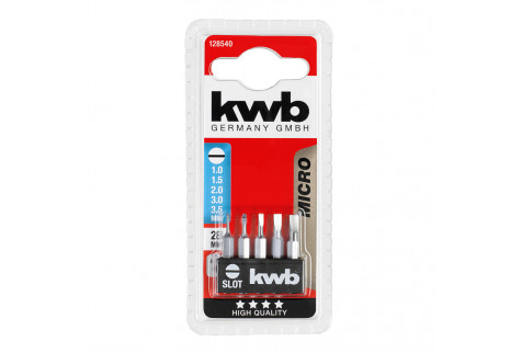 Набор бит KWB (128540) SL1/ SL1.5/ SL2/ SL3/ SL3.5 28 мм (5 шт.)