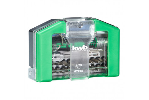 Набор бит для болтов и саморезов KWB (119100) PH000/ PH00/ PH0/ PH1/SL:1.4,2, 4/ HEX 1.5, 2, 2.5 (30 шт.)