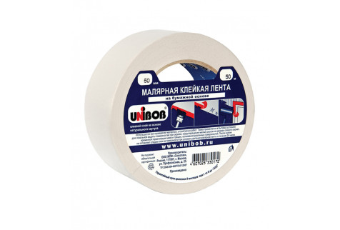 Лента малярная Unibob белая 50 мм 50 м