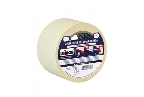 Лента малярная Unibob бежевая 72 мм 50 м