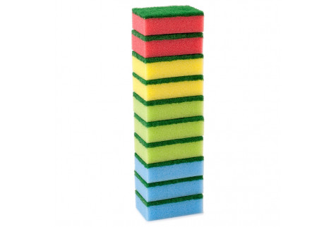 Губка для мытья посуды 60х30х90 мм Vileda Rainbow (10 шт.)