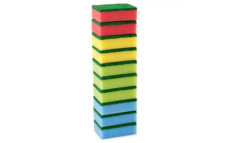 Губка для мытья посуды 60х30х90 мм Vileda Rainbow (10 шт.)