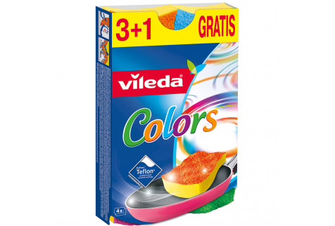 Губка для мытья посуды 60х20х110 мм Vileda Colors (4 шт.)