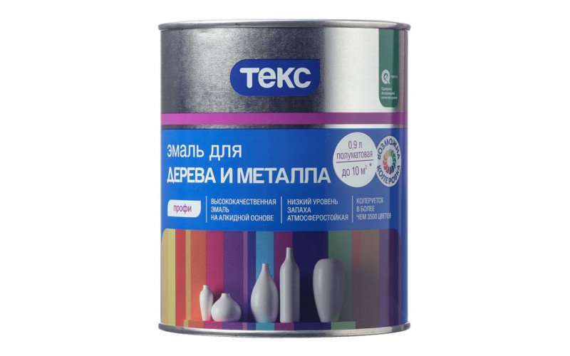 Эмаль алкидная Текс Профи основа А полуматовая 0,9 л