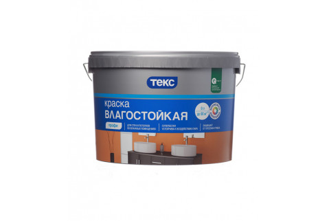 Краска водно-дисперсионная Текс Влагостойкая Профи белая основа А 9 л Краска водно-дисперсионная Текс Влагостойкая Профи белая основа А 9 л