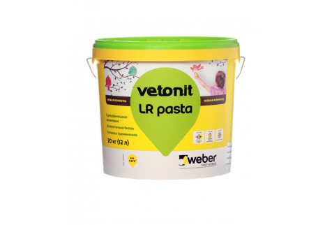 Шпатлевка финишная Weber.vetonit ЛР Паста 12 л/20 кг