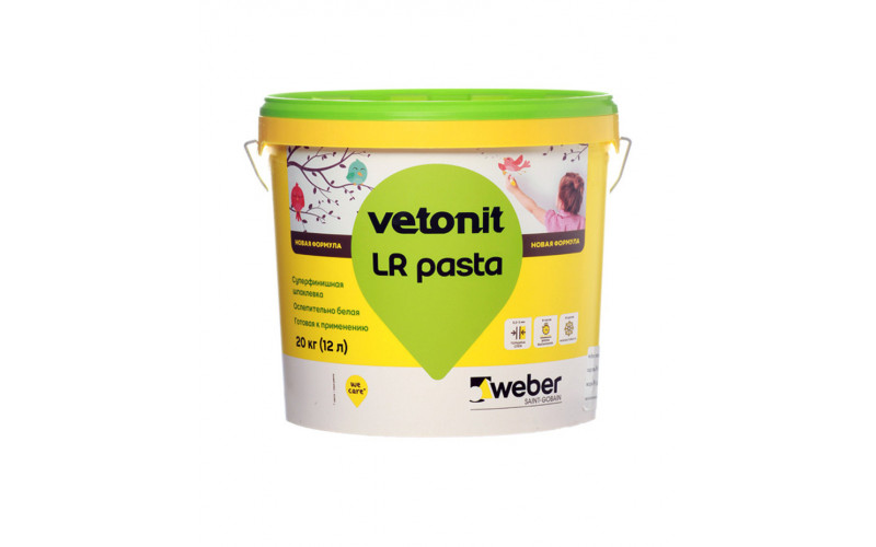 Шпатлевка финишная Weber.vetonit ЛР Паста 12 л/20 кг