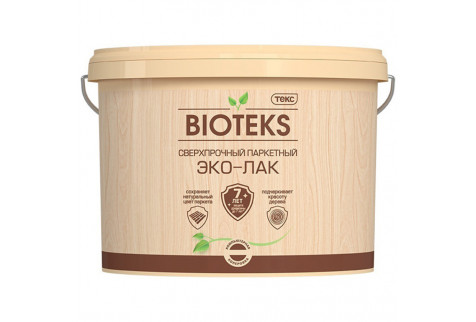 Лак акриловый паркетный Текс Bioteks основа LD бесцветный 5 л глянцевый
