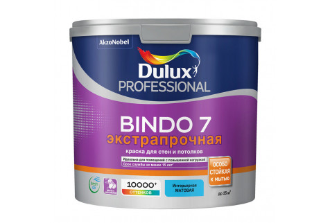 Краска водно-дисперсионная Dulux Bindo 7 экстрапрочная моющаяся основа ВС 2,25 л