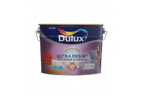 Краска водно-дисперсионная Dulux Ultra Resist гостиные и офисы моющаяся белая основа BW 10 л