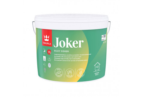 Краска водно-дисперсионная Tikkurila Joker моющаяся белая основа А 9 л