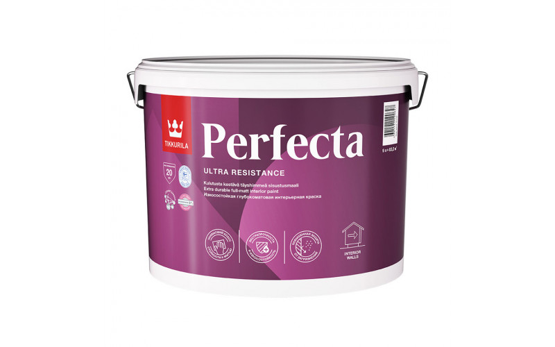 Краска водно-дисперсионная Tikkurila Perfecta моющаяся белая основа А 9 л