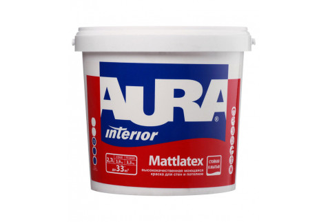 Краска водно-дисперсионная Aura Interior Mattlatex моющаяся белая основа А 2,7 л