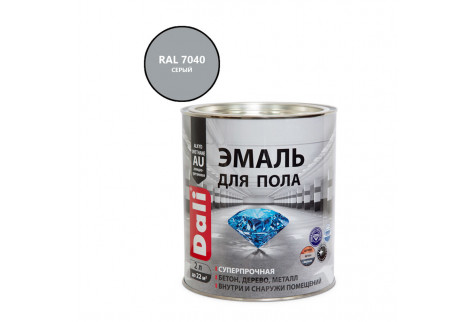 Эмаль для пола Dali гладкая глянцевая cерый RAL 7040 2 л