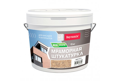 Мраморная штукатурка EcoStone Bayramix, цвет 977 15 кг