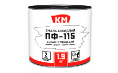 Эмаль ПФ-115 КМ белая глянцевая 1,9 кг