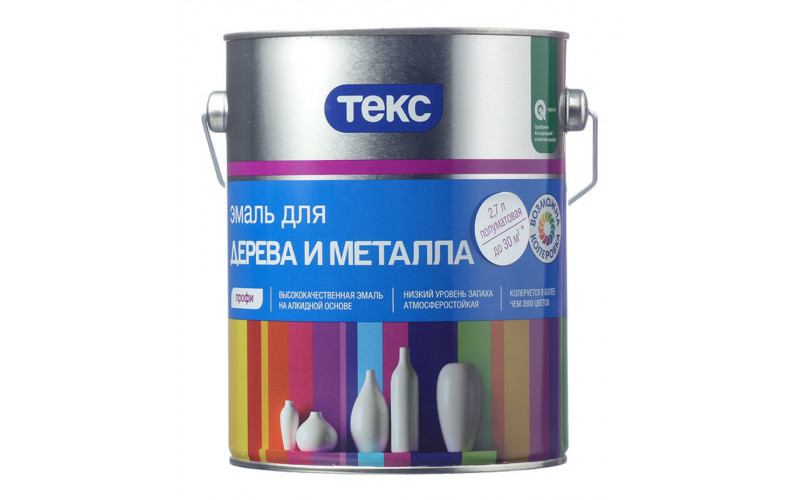 Эмаль алкидная Текс Профи основа А полуматовая 2,7 л