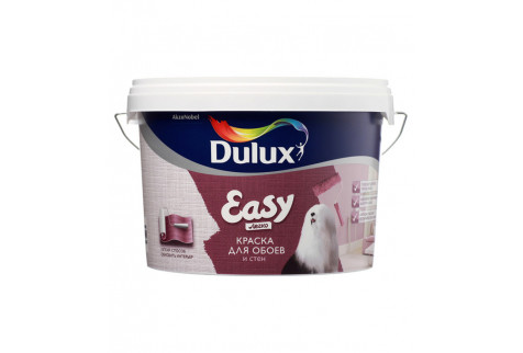 Краска водно-дисперсионная Dulux Easy для обоев и стен моющаяся белая основа BW 2,5 л