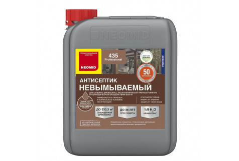 Антисептик для дерева Neomid 435 невымываемый декоративный концентрат 1:9 коричневый 5 кг