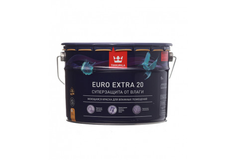 Краска водно-дисперсионная Tikkurila Euro Extra 20 моющаяся основа C 9 л