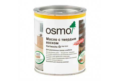 Масло Osmo Original 3062 для деревянных полов и мебели с твердым воском бесцветное матовое 0,75 л