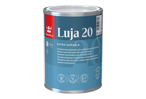 Краска водно-дисперсионная Tikkurila Luja 20 Puolihimmea моющаяся белая основа А 0,9 л