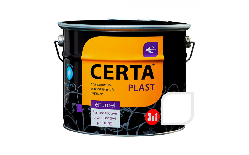 Грунт-эмаль по ржавчине 3 в 1 кремнийорганическая CERTA-PLAST белый 10 кг