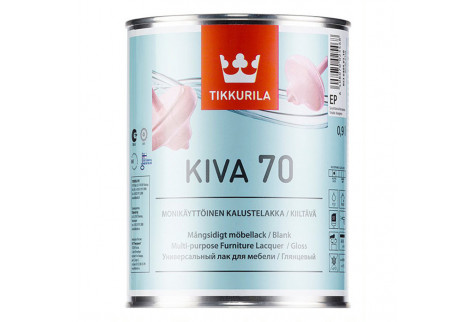 Лак акрилатный Tikkurila Kiva 70 основа EP бесцветный 0,9 л глянцевый