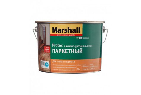 Лак алкидно-уретановый паркетный Marshall Protex бесцветный 9 л матовый