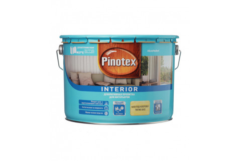 Антисептик Pinotex Interior декоративный для дерева бесцветный 9 л