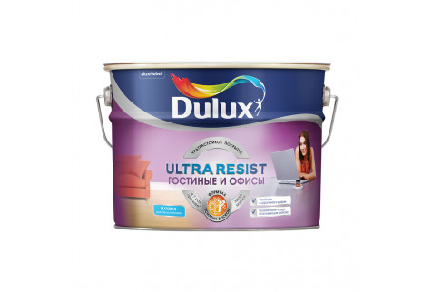 Краска водно-дисперсионная Dulux Ultra Resist гостиные и офисы моющаяся основа ВС 9 л