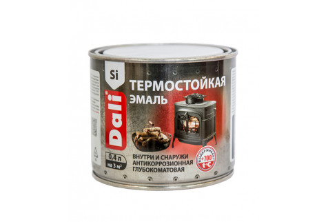 Эмаль Dali термостойкая серебро 0,4 л