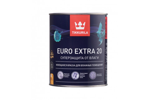Краска водно-дисперсионная Tikkurila Euro Extra 20 моющаяся основа C 0,9 л
