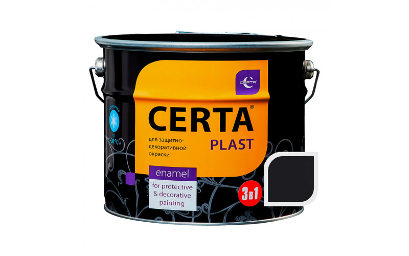 Грунт-эмаль по ржавчине 3 в 1 кремнийорганическая CERTA-PLAST черный 10 кг